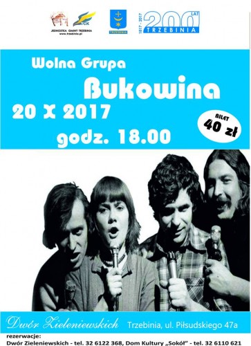 Wolna Grupa Bukowina - KONCERT - Dwór Zieleniewskich w Trzebini - 20.10.2017